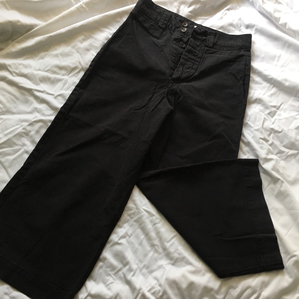 High rise wide leg pants